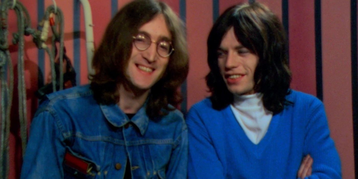 John Lennon si Mick Jagger stand unul langa altul in trailerul pentru The Rolling Stones Rock and Roll Circus